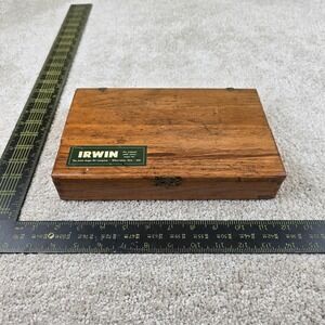 Irwin Auger Bit Set Brown Vintage Wood Case 6 Piece Solid Center Bits